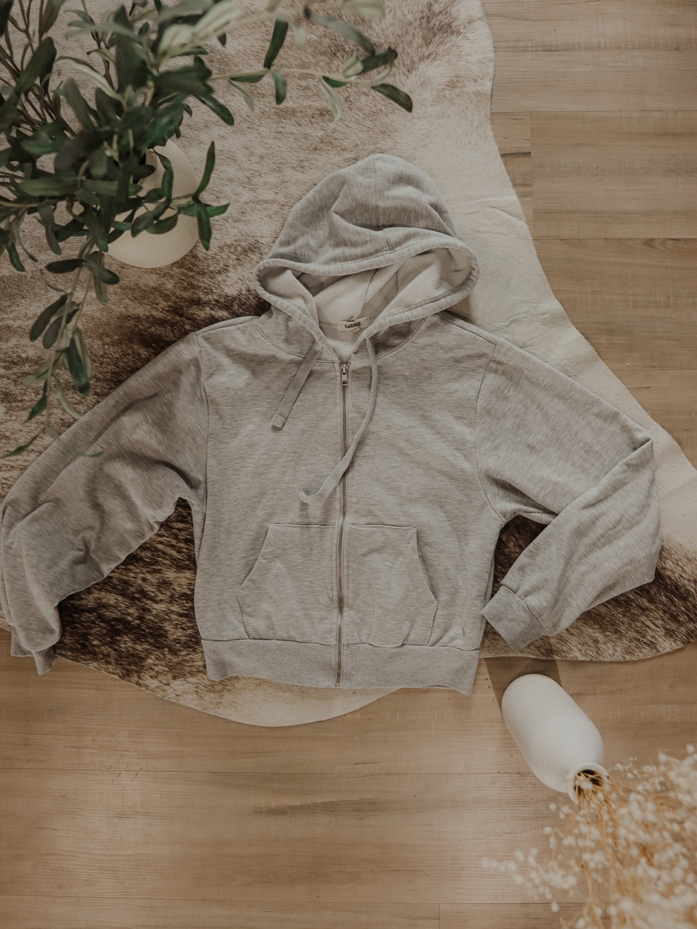 Garage Light Gray Zip-Up Hoodie